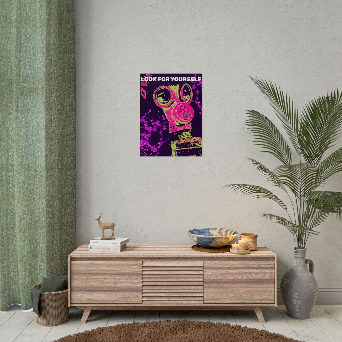 Look For Yourself - Neon Gas Mask Poster