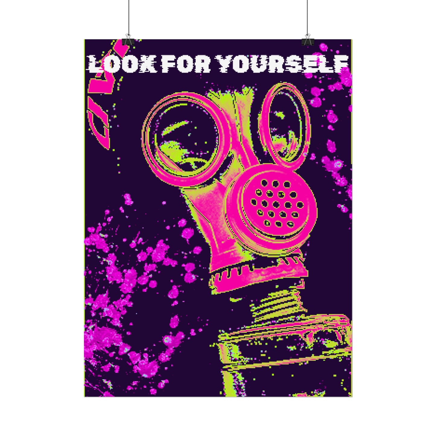 Look For Yourself - Neon Gas Mask Poster