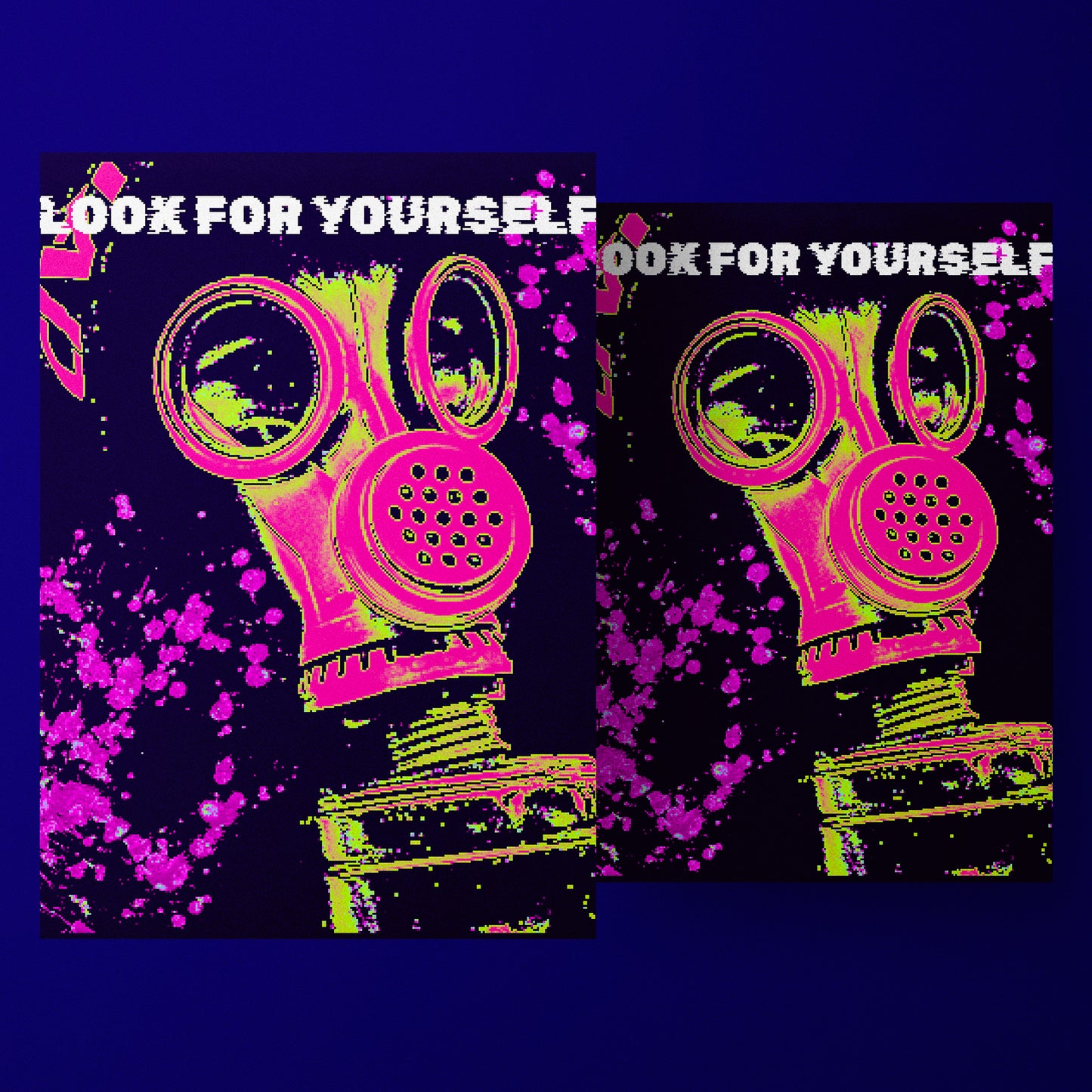 Look For Yourself - Neon Gas Mask Poster
