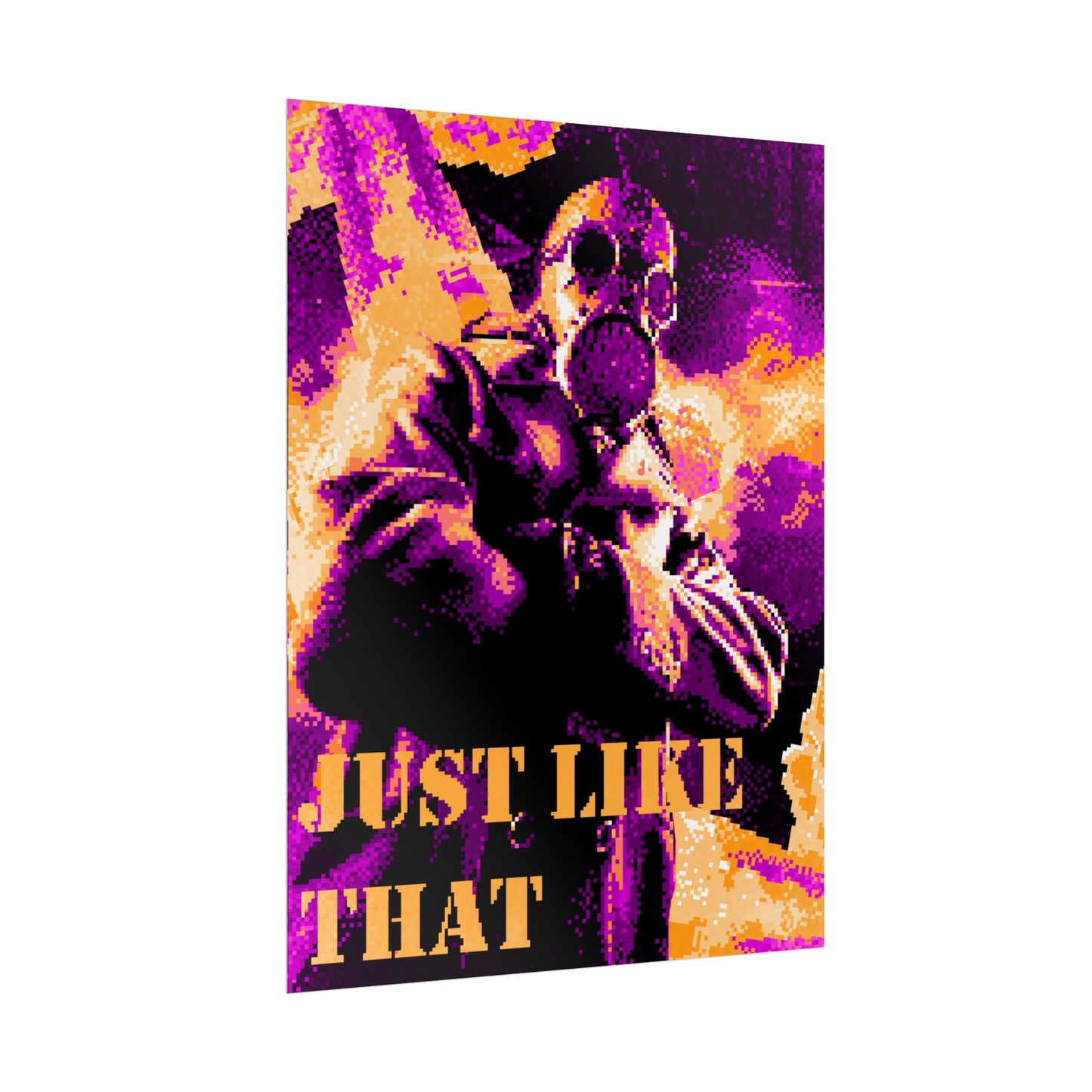 Just Like That – Neon Pixel Art Gas Mask poster