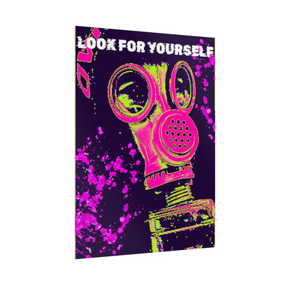 Look For Yourself - Neon Gas Mask Poster