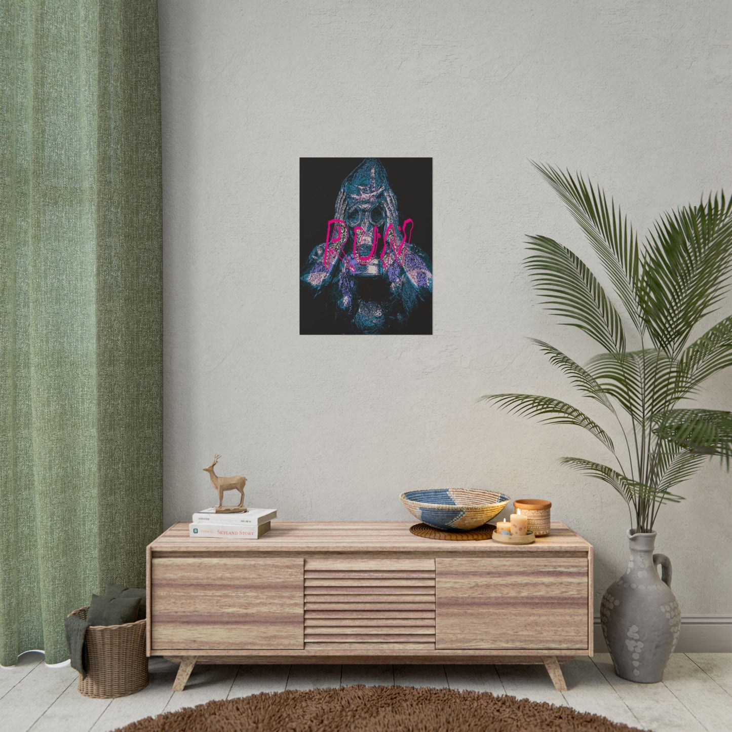 RUN – Distorted Horror Vaporwave Poster