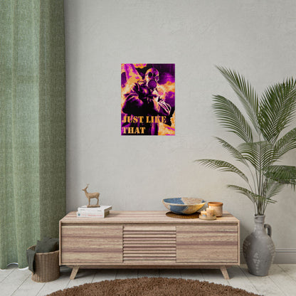 Just Like That – Neon Pixel Art Gas Mask poster