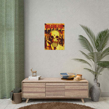 pixel art, gas mask, breathe fire, cyberpunk, retro art, post-apocalyptic, pixel art poster, pixel design, gas mask art, neon colors, digital art, video game art, pixelated poster, gaming decor, vintage style, fire theme, orange poster, yellow poster, pixel aesthetics, edgy decor, bold art, modern wall art, statement art, pixel graphics, retro gaming, digital illustration, pixel art character, pixel mask, cyberpunk art, dystopian art, urban art, street art, digital poster, pixel portrait, neon poster, pixel