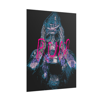 RUN – Distorted Horror Vaporwave Poster