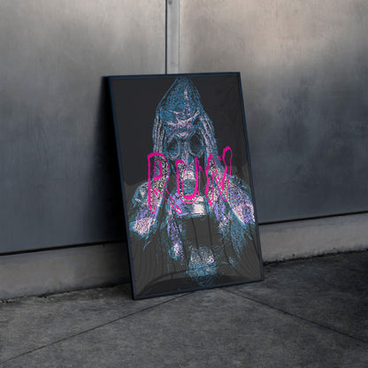 RUN – Distorted Horror Vaporwave Poster