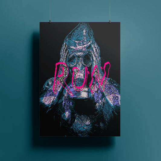 "Pixel art illustration of a mysterious figure wearing a detailed gas mask and goggles, with bold pink graffiti text 'RUN' overlaid, symbolizing urgency and urban street art in a retro digital style."

"Pixel art illustration of a mysterious figure wearing a detailed gas mask and goggles, with bold pink graffiti text 'RUN' overlaid, symbolizing urgency and urban street art in a retro digital style."

"Creative pixel art image of a person wearing a realistic gas mask and goggles, with the word 'RUN' painted
